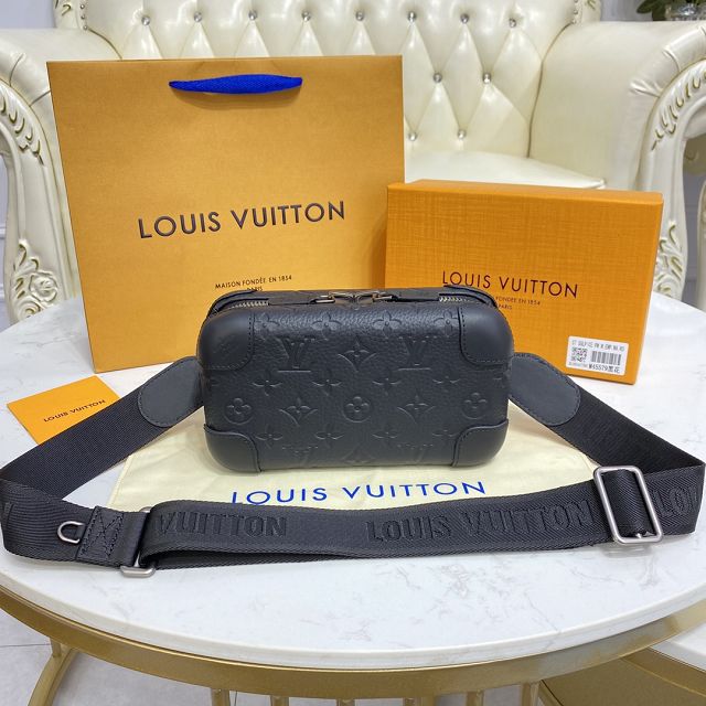 Louis vuitton original monogram calfskin horizon clutch M20439 black