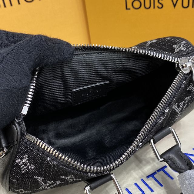 Louis vuitton original monogram denim keepall xs M81010 black