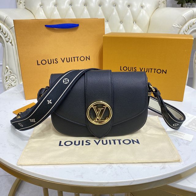 2022 Louis vuitton original calfskin pont 9 soft mm handbag M58967 black