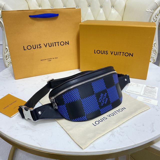 Louis vuitton original calfskin campus bumbag bag N50022 blue