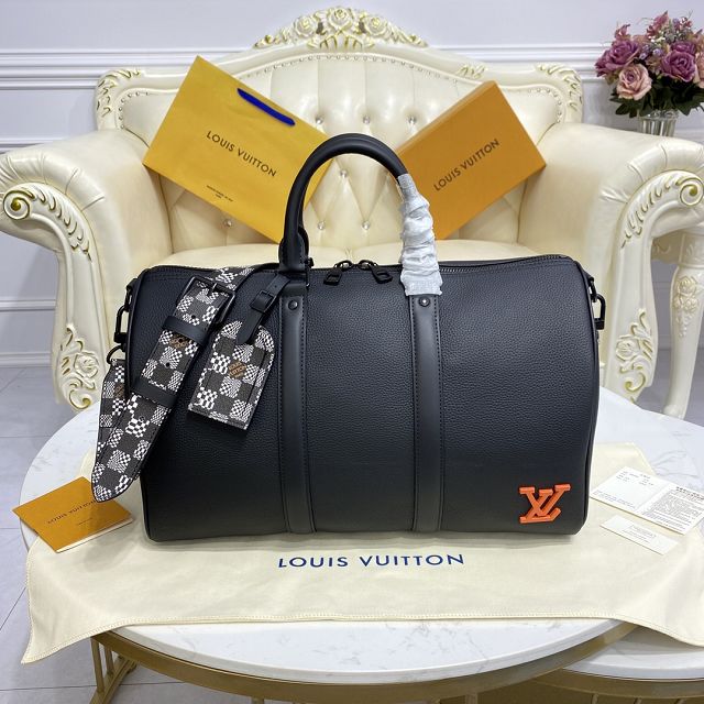 Louis vuitton original calfskin keepall 40 bag m57418 black