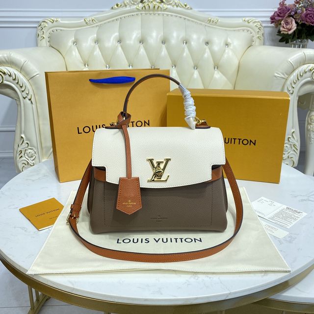 Louis vuitton original calfskin lockme ever BB handbag M56645 apricot&blue