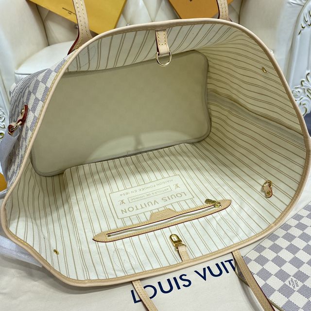 Louis vuitton original damier aziur neverfull gm N41360 beige