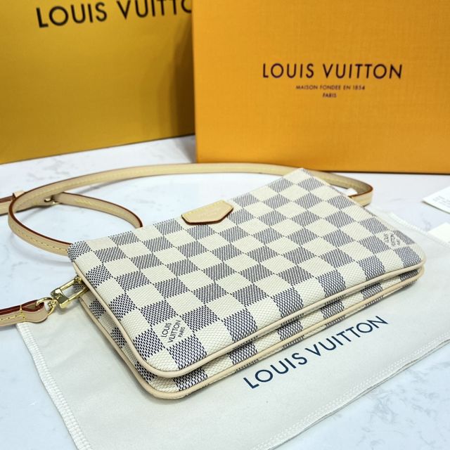 Louis vuitton original damier azur double zip pochette N60460