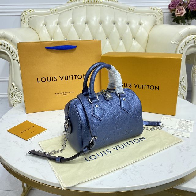 Louis vuitton original monogram calfskin speedy 20 M58958 blue