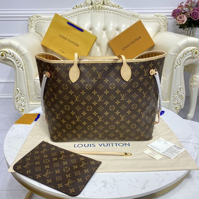 Louis vuitton original monogram canvas neverfull gm M40992 yellow