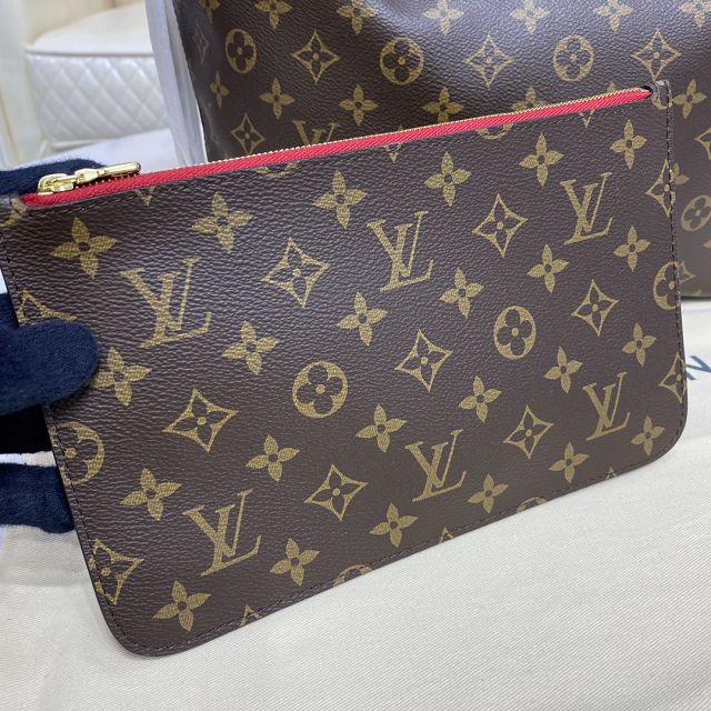 Louis vuitton original monogram canvas neverfull mm M41177 red