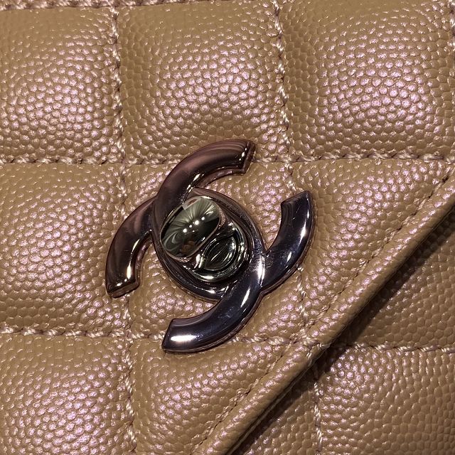 CC original grained calfskin mini coco handle bag AS2215 apricot(gradient lacquered metal)