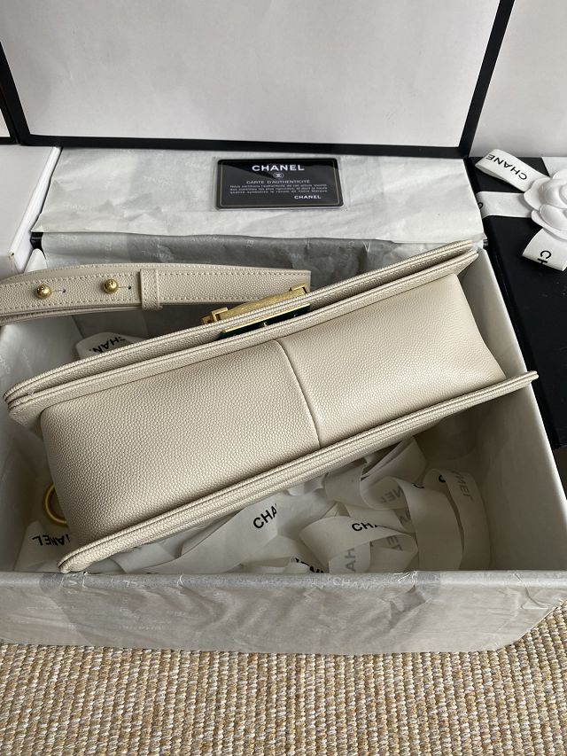 CC original fine grained calfskin medium boy handbag A67086-2 white