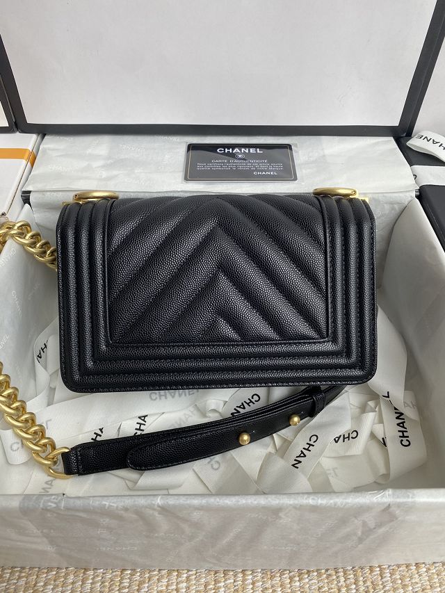 CC original fine grained calfskin small boy handbag A67085-2 black