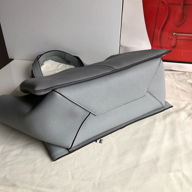 Celine original calfskin tri-fold shopping bag 179043 grey