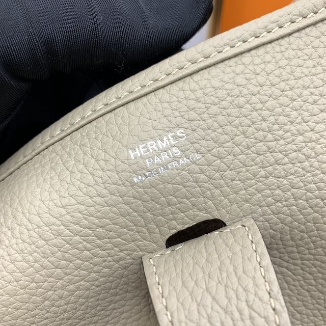 Hermes original togo leather evelyne pm shoulder bag E28 gris tourterelle