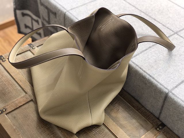 Hermes original calfskin reversible shoping bag K0298 grey