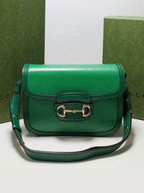 2022 GG original calfskin 1955 horsebit shoulder bag 602204 green
