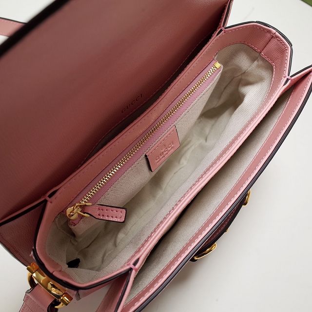 2022 GG original calfskin 1955 horsebit shoulder bag 602204 wine&pink