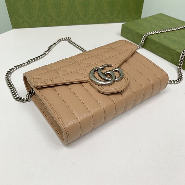 GG original calfskin marmont mini bag 474575 apricot