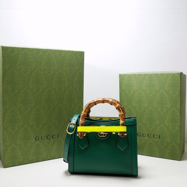 2022 GG original calfskin diana mini tote bag 655661 green