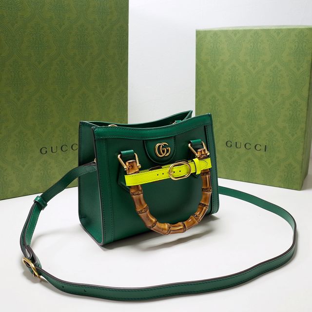 2022 GG original calfskin diana mini tote bag 655661 green