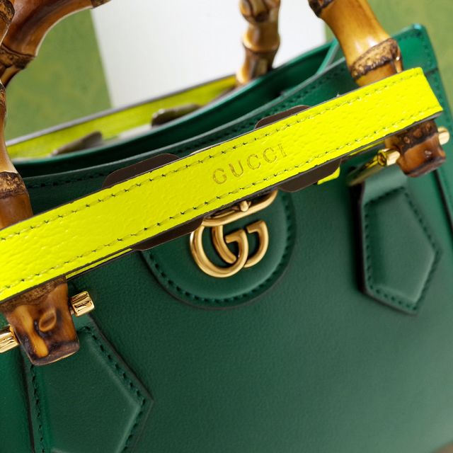 2022 GG original calfskin diana mini tote bag 655661 green