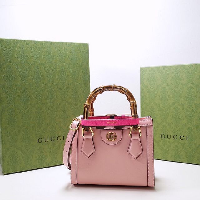 2022 GG original calfskin diana mini tote bag 655661 pink