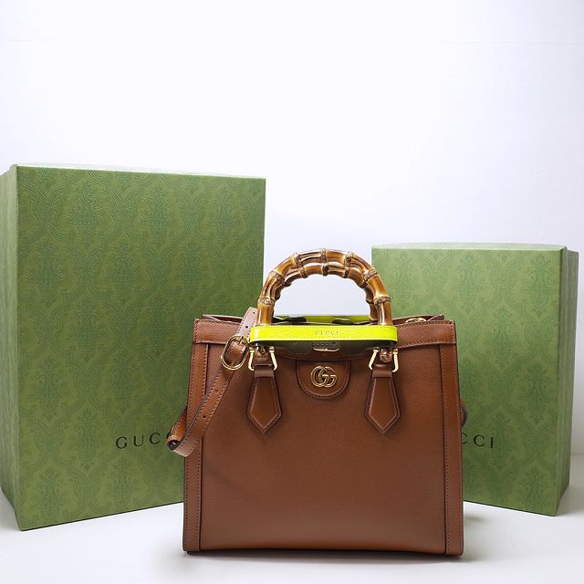 2022 GG original calfskin diana small tote bag 660195 brown