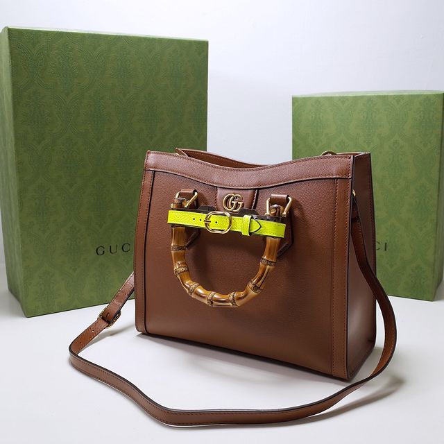 2022 GG original calfskin diana small tote bag 660195 brown