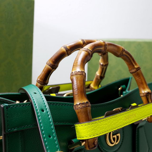 2022 GG original calfskin diana small tote bag 660195 green