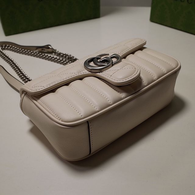 2022 GG original calfskin marmont mini bag 446744 white