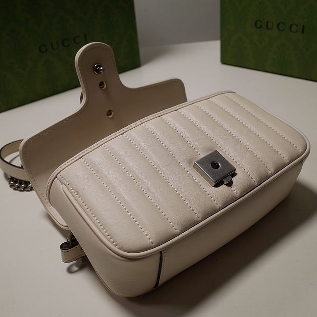 2022 GG original calfskin marmont mini bag 446744 white