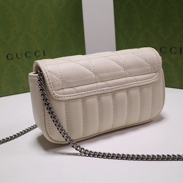 2022 GG original calfskin marmont super mini bag 476433 white