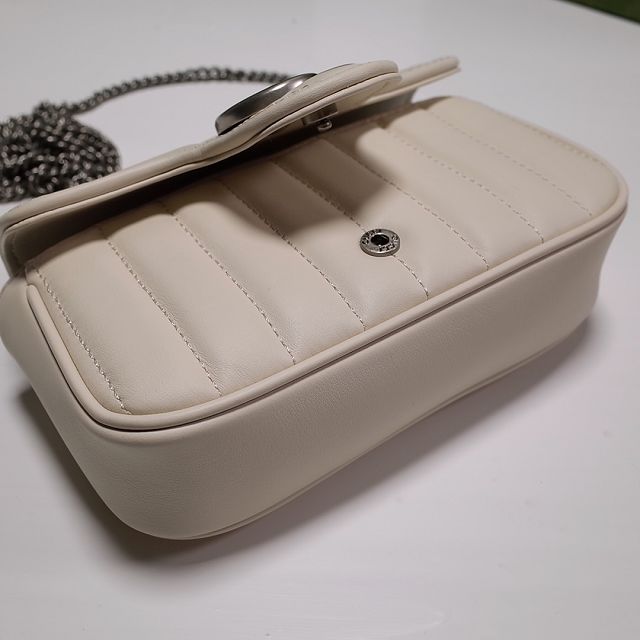 2022 GG original calfskin marmont super mini bag 476433 white