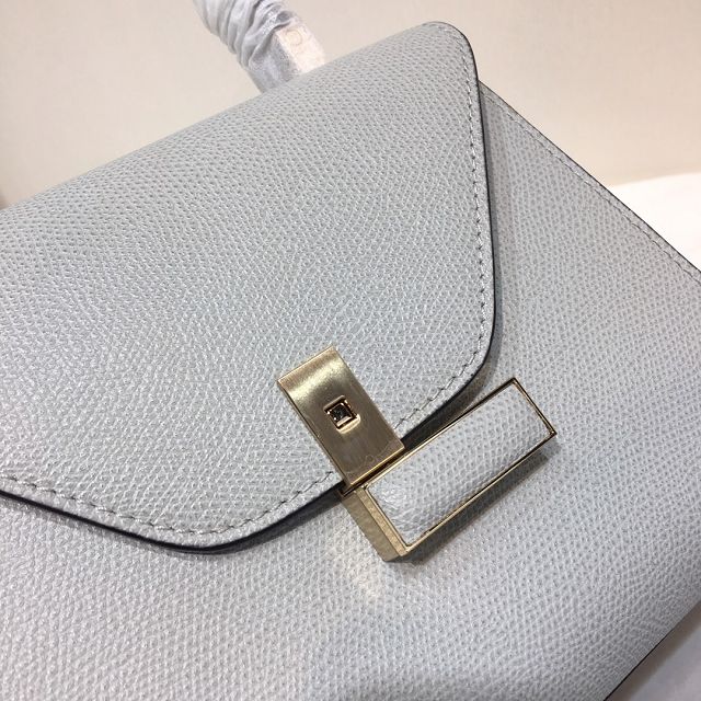 Valextra original calfskin iside mini bag 36028 light grey