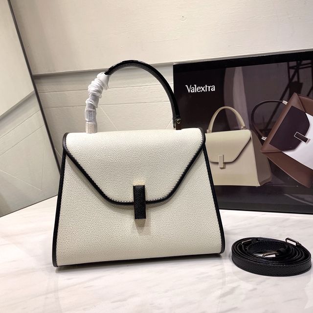 Valextra original calfskin iside mini bag 36028 white&black