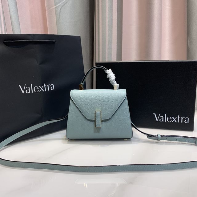 Valextra original calfskin iside nano bag 21028 light blue