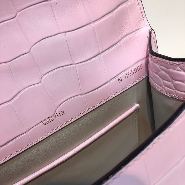 Valextra original crocodile calfskin iside mini bag 36028 pink