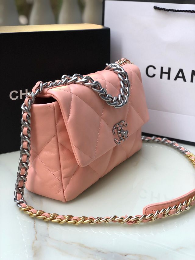 CC original lambskin 19 medium flap bag AS1161 light pink