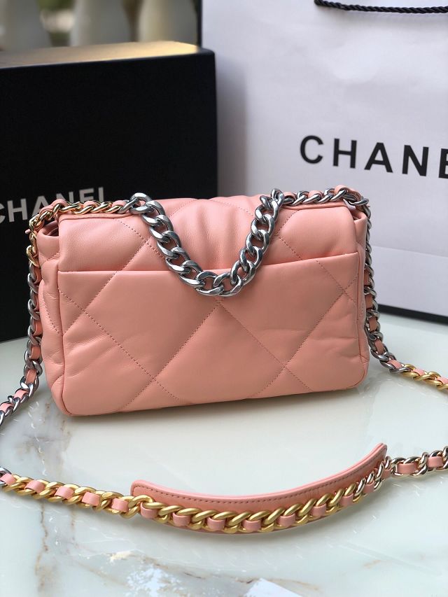 CC original lambskin 19 small flap bag AS1160 light pink