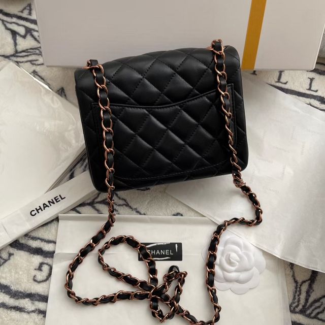 CC original lambskin nano flap bag A35200 black