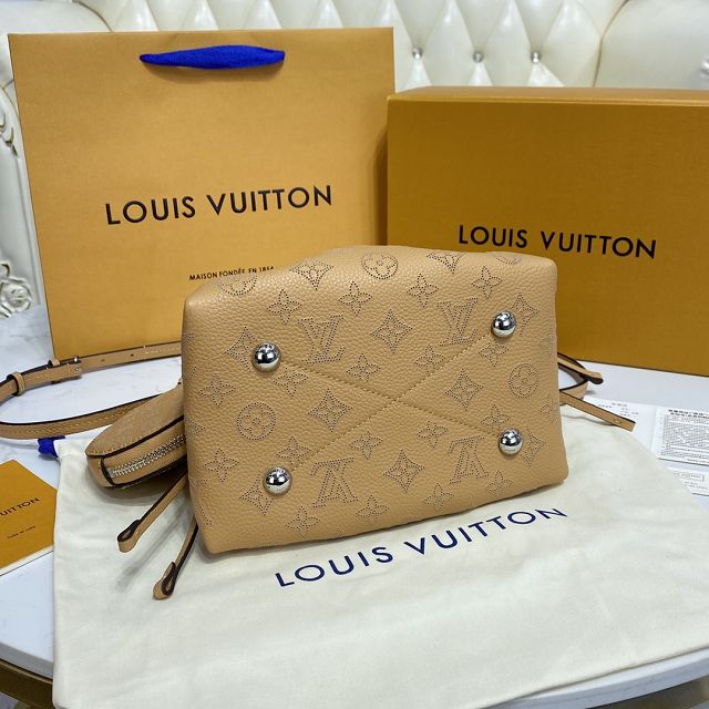 Louis vuitton original mahina leather bella bucket bag M57070 arizona brown
