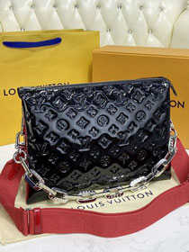 Louis vuitton original vernis leather coussin mm bag M57783 black