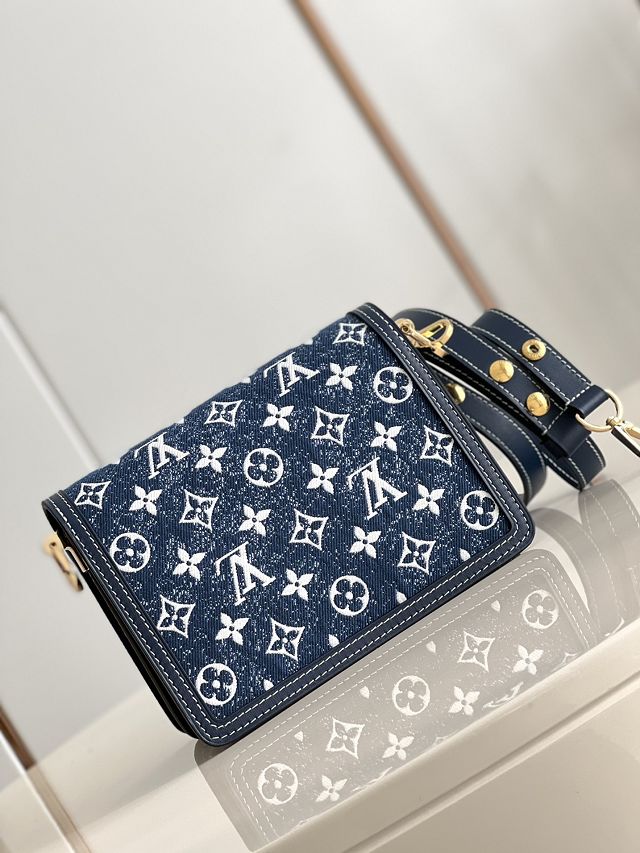 Louis vuitton original denim dauphine pm M59716 blue