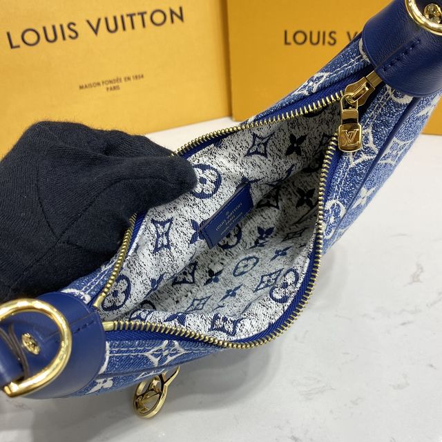 Louis vuitton original denim textile loop handbag M81166 blue