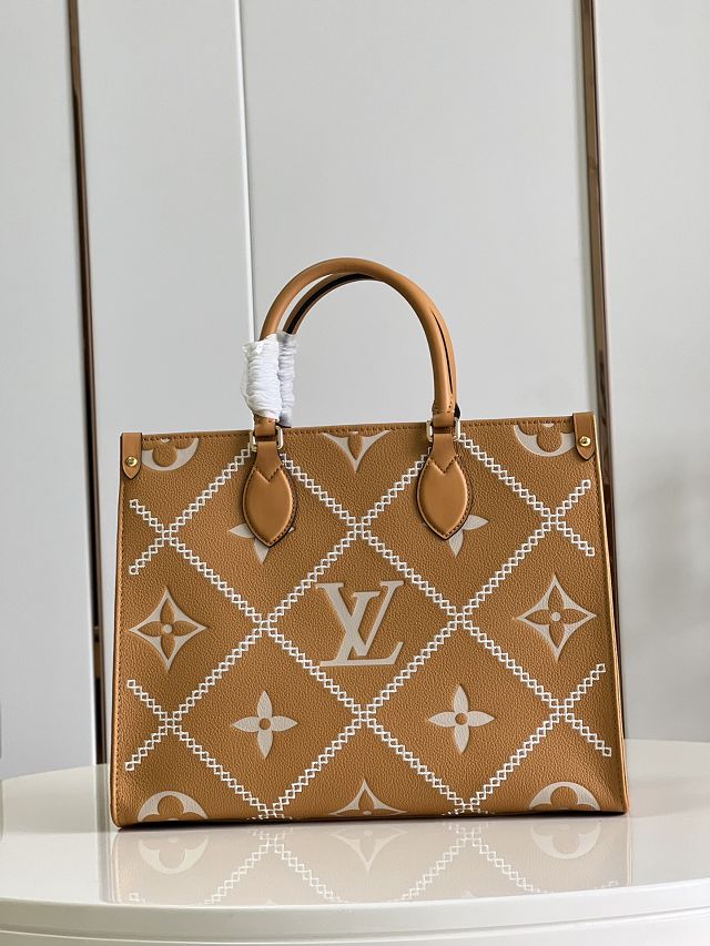 Louis vuitton original calfskin onthego mm M46015 brown