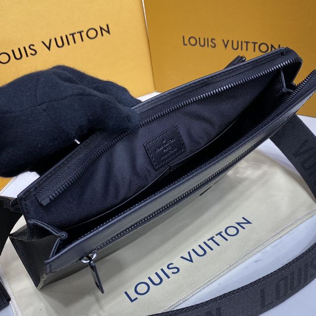 Louis vuitton original calfskin aerogram messenger bag M59329 black