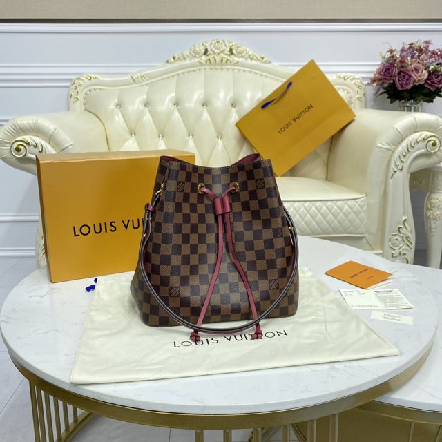 Louis vuitton original damier ebene neonoe bag N40214 burgundy