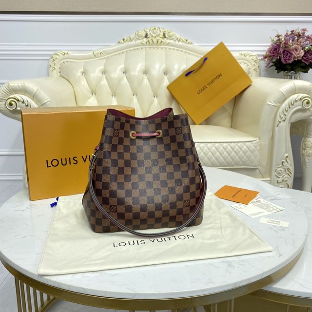 Louis vuitton original damier ebene neonoe bag N40214 burgundy