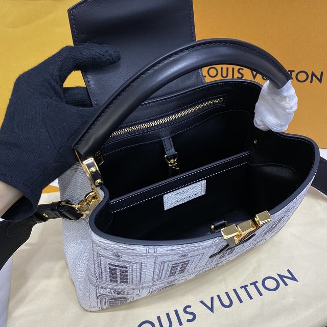 Louis vuitton original calfskin capucines BB handbag M59119 white
