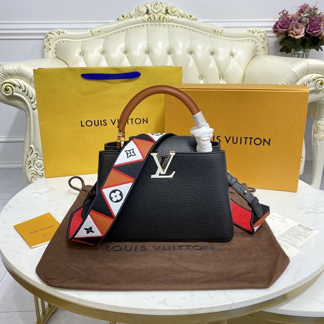 Louis vuitton original calfskin capucines BB handbag M59265 black