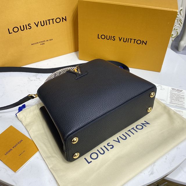 Louis vuitton original calfskin capucines BB handbag M59652 black