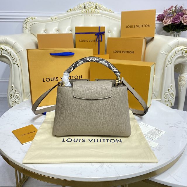 Louis vuitton original calfskin capucines BB handbag M59652 grey